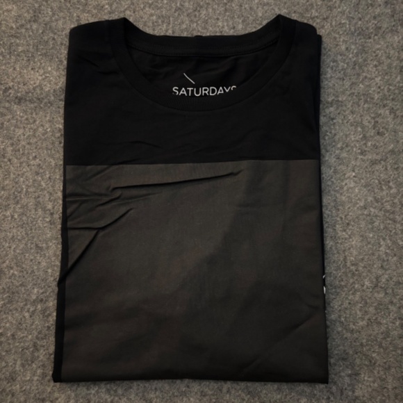 SATURDAYS NYC 2017 "Chest Square Tee" Black S/S T-Shirt - Picture 9 of 9